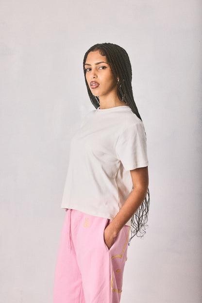 Cream Cropped T-shirt, made in Cape Town