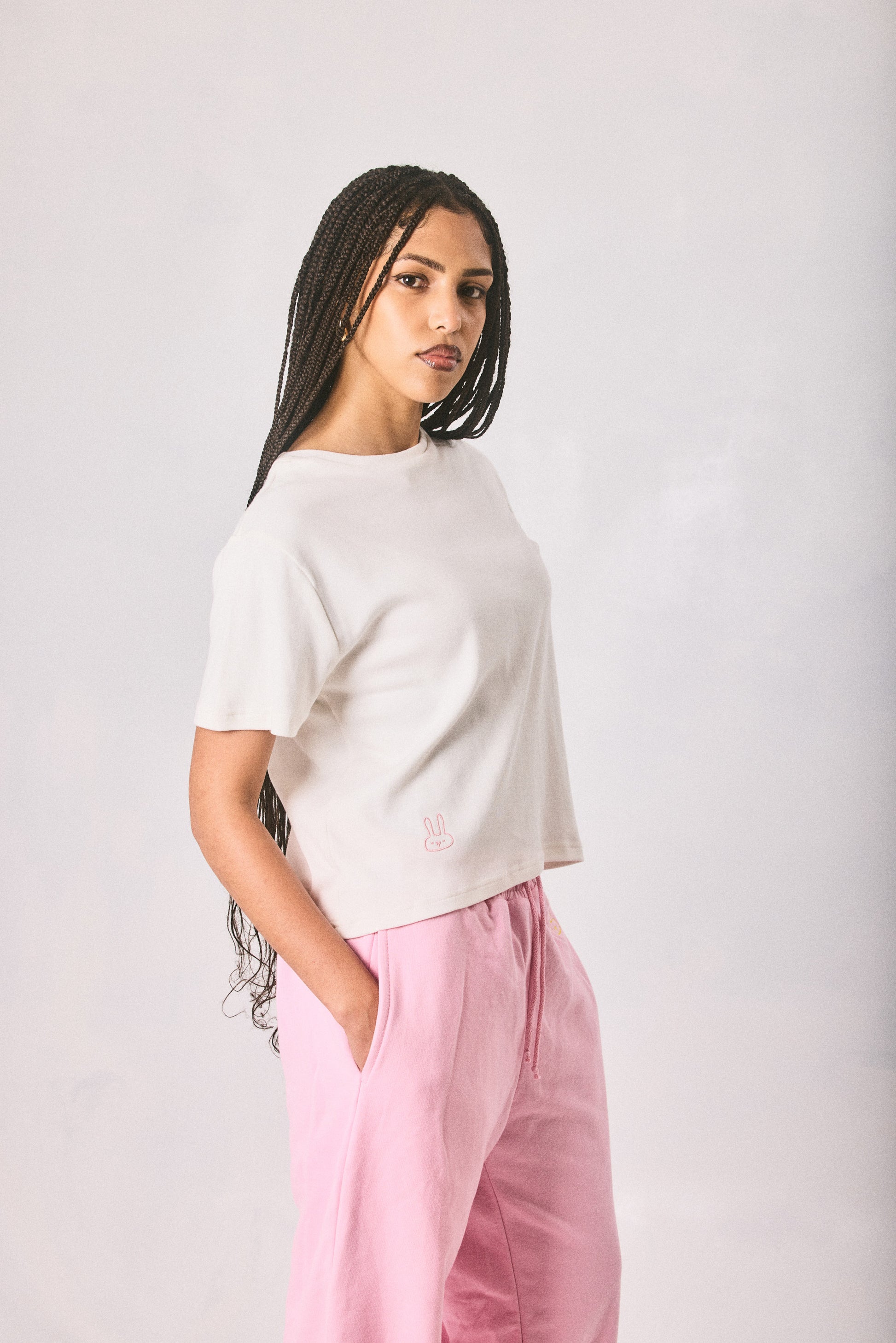 Cream Cropped T-shirt, made in Cape Town
