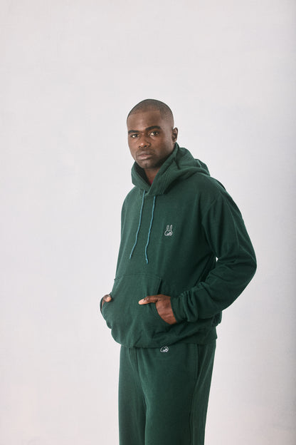 Dark green hoodie and sweatpants set, made in Cape Town