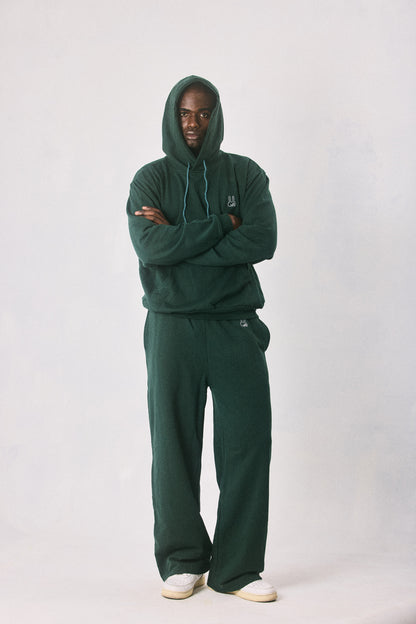 Dark green hoodie and sweatpants set, made in Cape Town