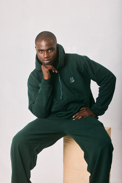 Dark green hoodie and sweatpants set, made in Cape Town