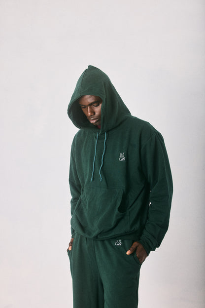 Dark green hoodie and sweatpants set, made in Cape Town